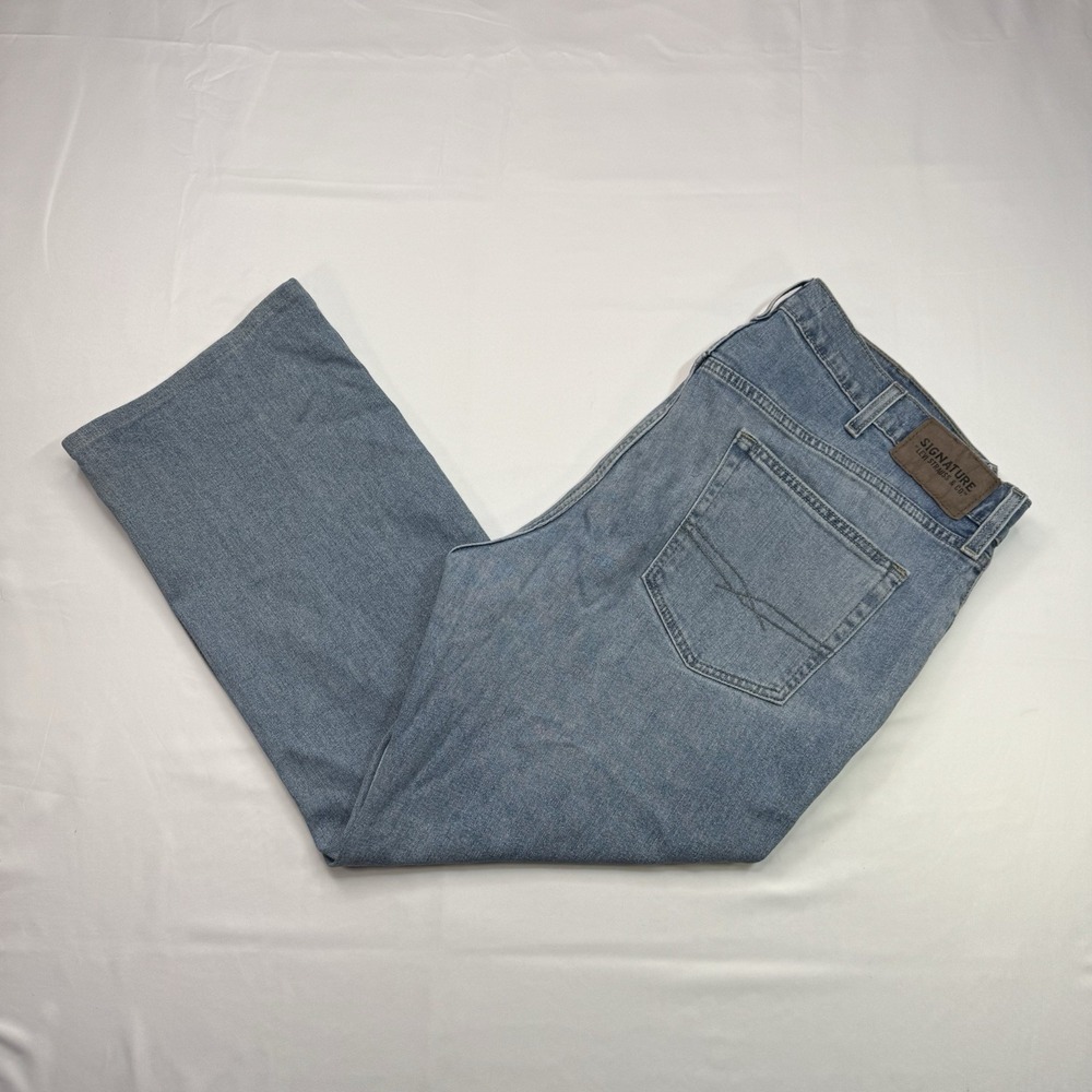 SIGNATURE Levi Strauss And Co Blue Jeans Denim Relaxed S61 Size 40X26 Straig Zip